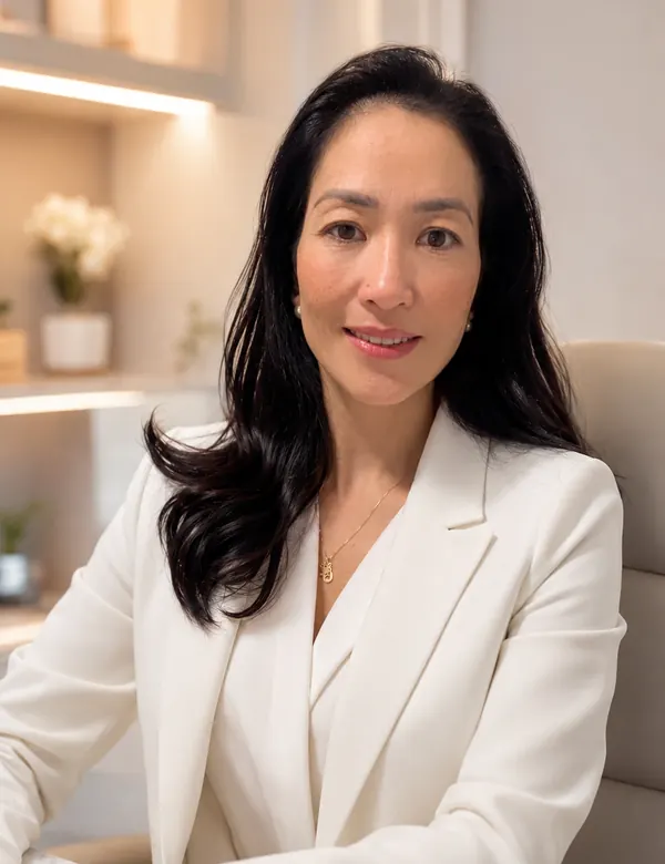 Retrato da Dra. Camila Harue Mikoda, fisioterapeuta e fundadora da Hara Saúde